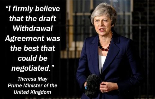 Theresa May talking about the Draft Withdrawal Agreement