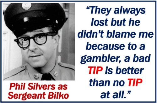 Phil Silvers talking about a tip - image