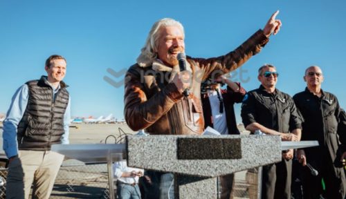 Richard Branson celebrating first spaceflight