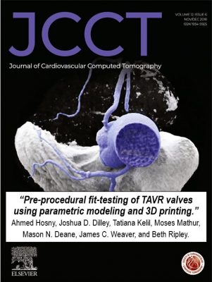 JCCT Cover - article on heart valves and 3D printing