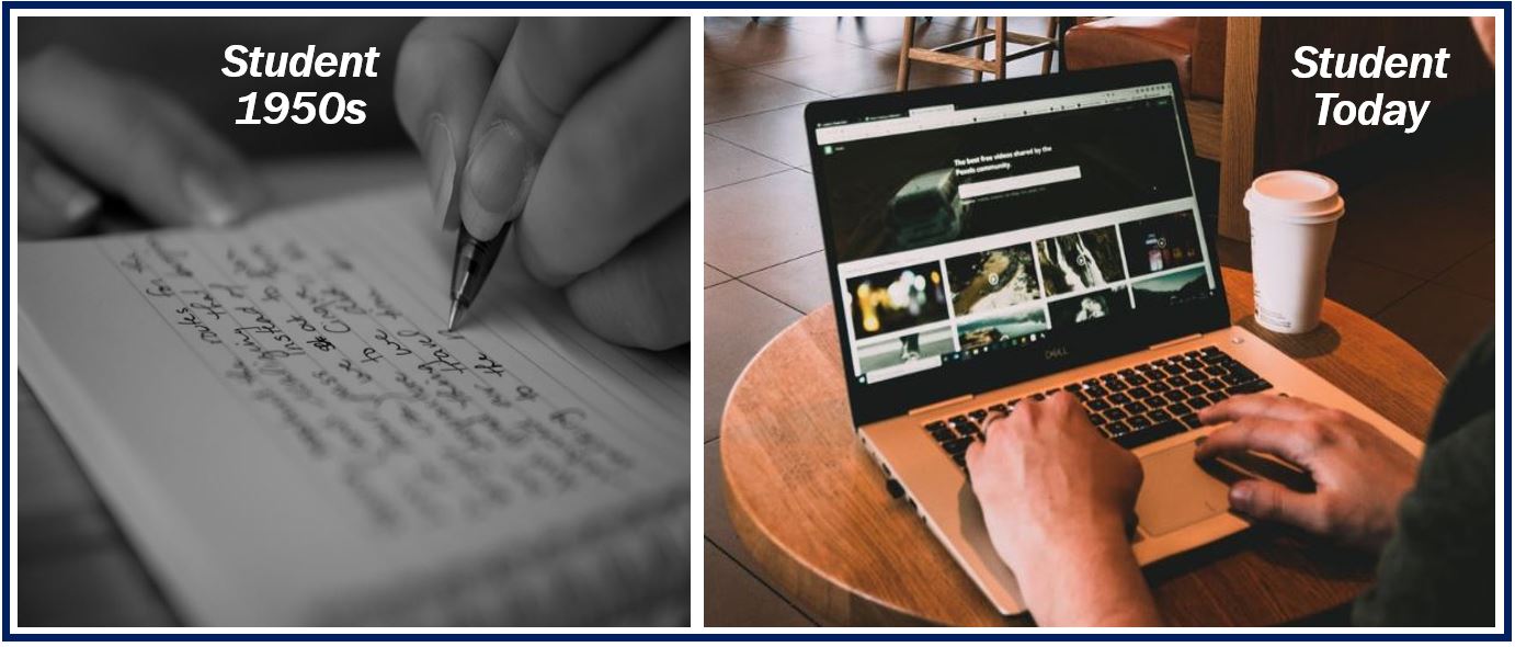Student pre- and post-Internet