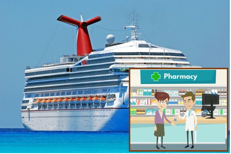 Captive market pharmacy on cruise ship