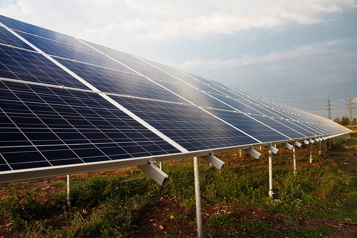 solar panels in field