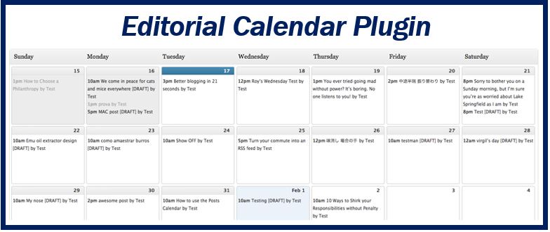 Your own business website editorial calendar plugin image for article 444n4