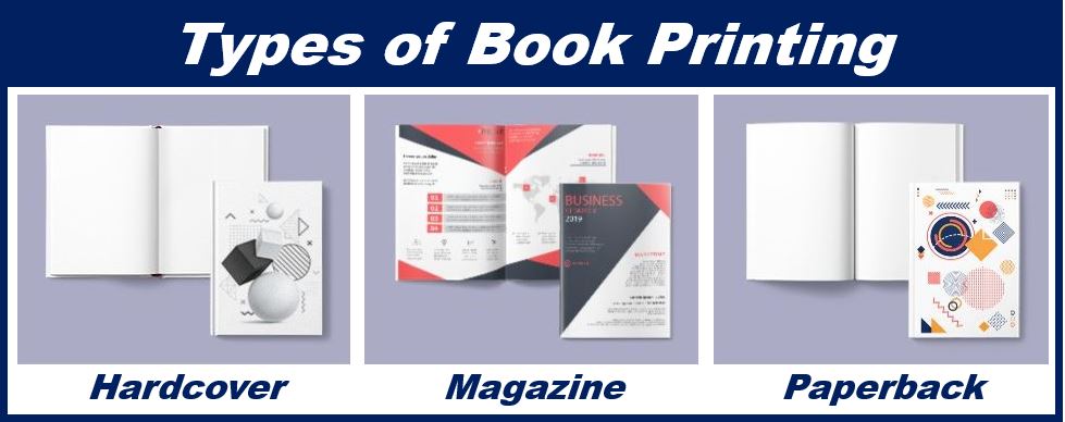 Image showing paperback hardback and magazine style printing - Book printing services article