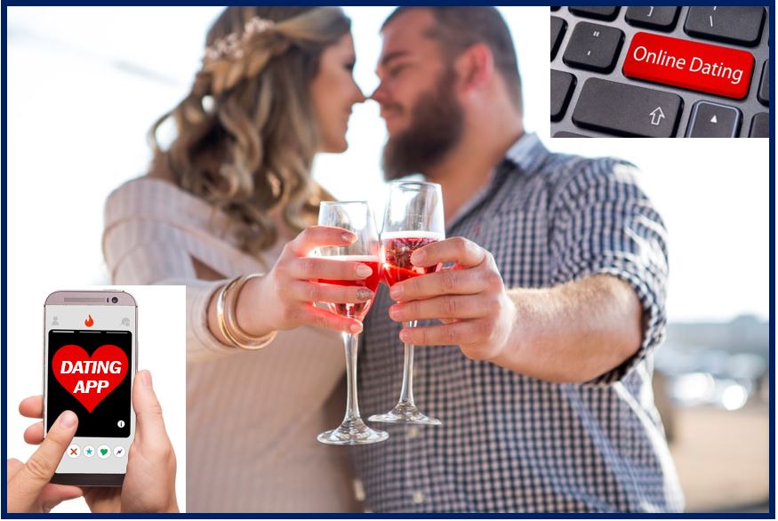 Dating app article - man and woman clinking drinks