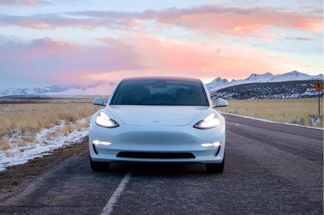 Tesla stock article - image of a Tesla car