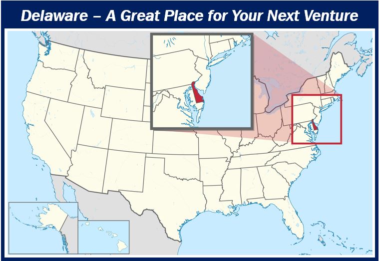 Your next venture in Delaware - image of map of USA showing the state