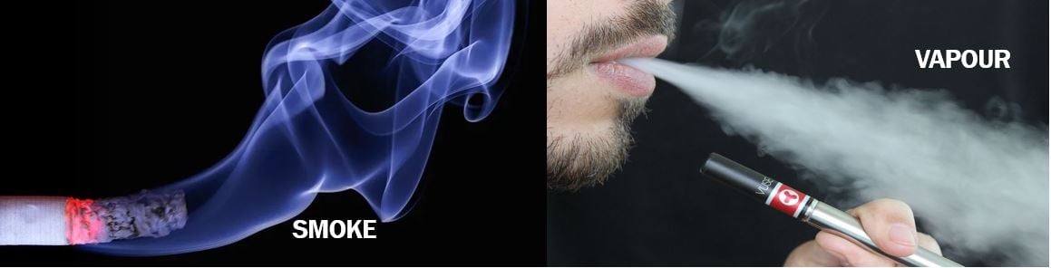 smoke and vapour image - showing the difference