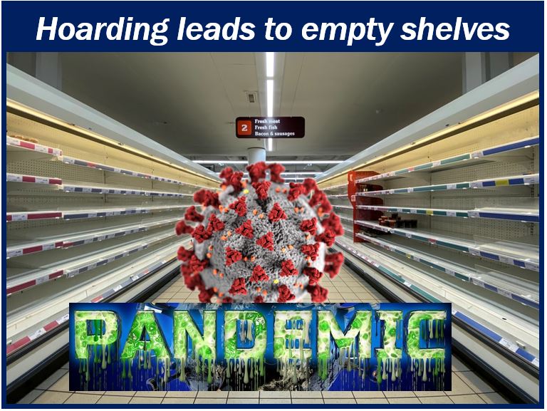 Hoarding leads to empty shelves - image for article - pandemic continues