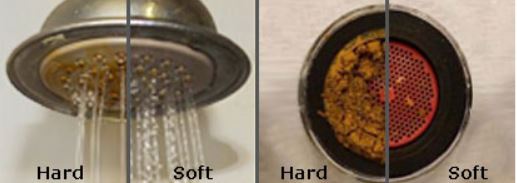 Water softeners - hard vs soft image showerhead