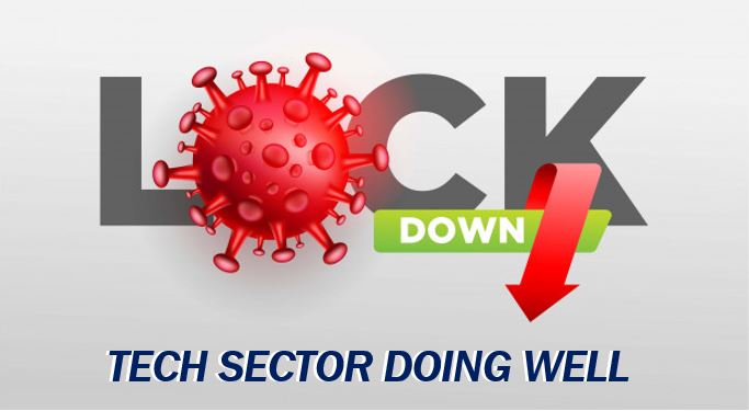 Lockdown benefiting the tech sector - image illustrating this