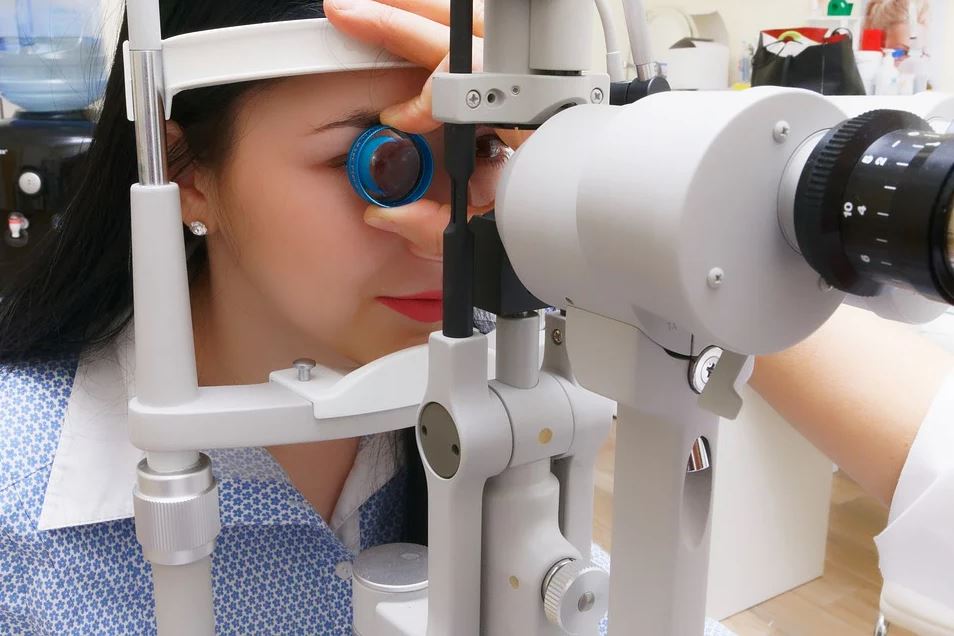 Patient having an eye test- 389839839839893