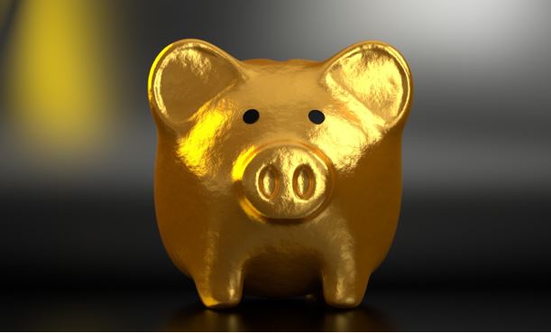 Manage a 401K image for article - golden piggy bank