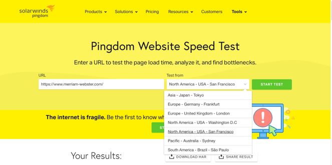 Pingdom image - for online article