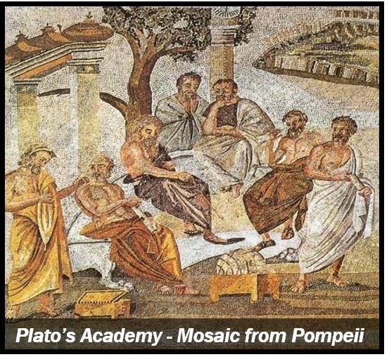 33 Platos academy - mosaic from Pompeii