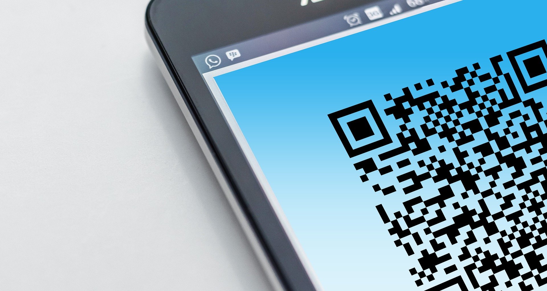 smartphone screen showing a QR code