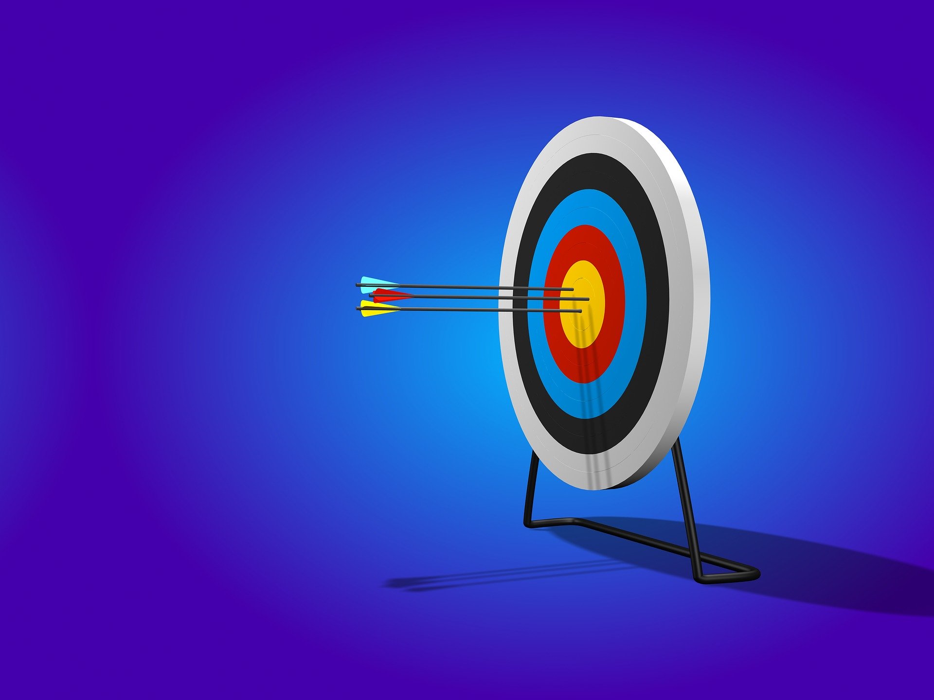 arrows in bullseye of range target