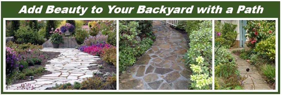 Add beauty to your backyard with a path - 398398938
