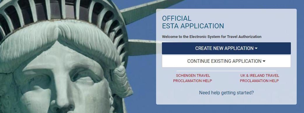 ESTA Application - image for article