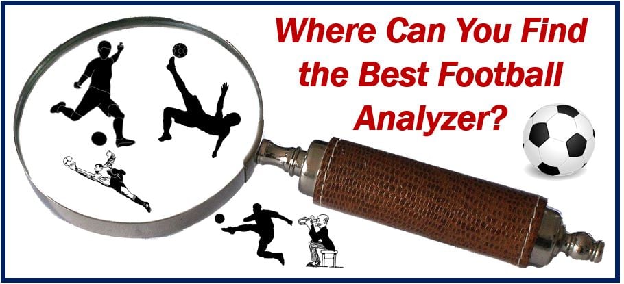 Football Analyzer illustration using magnifying glass