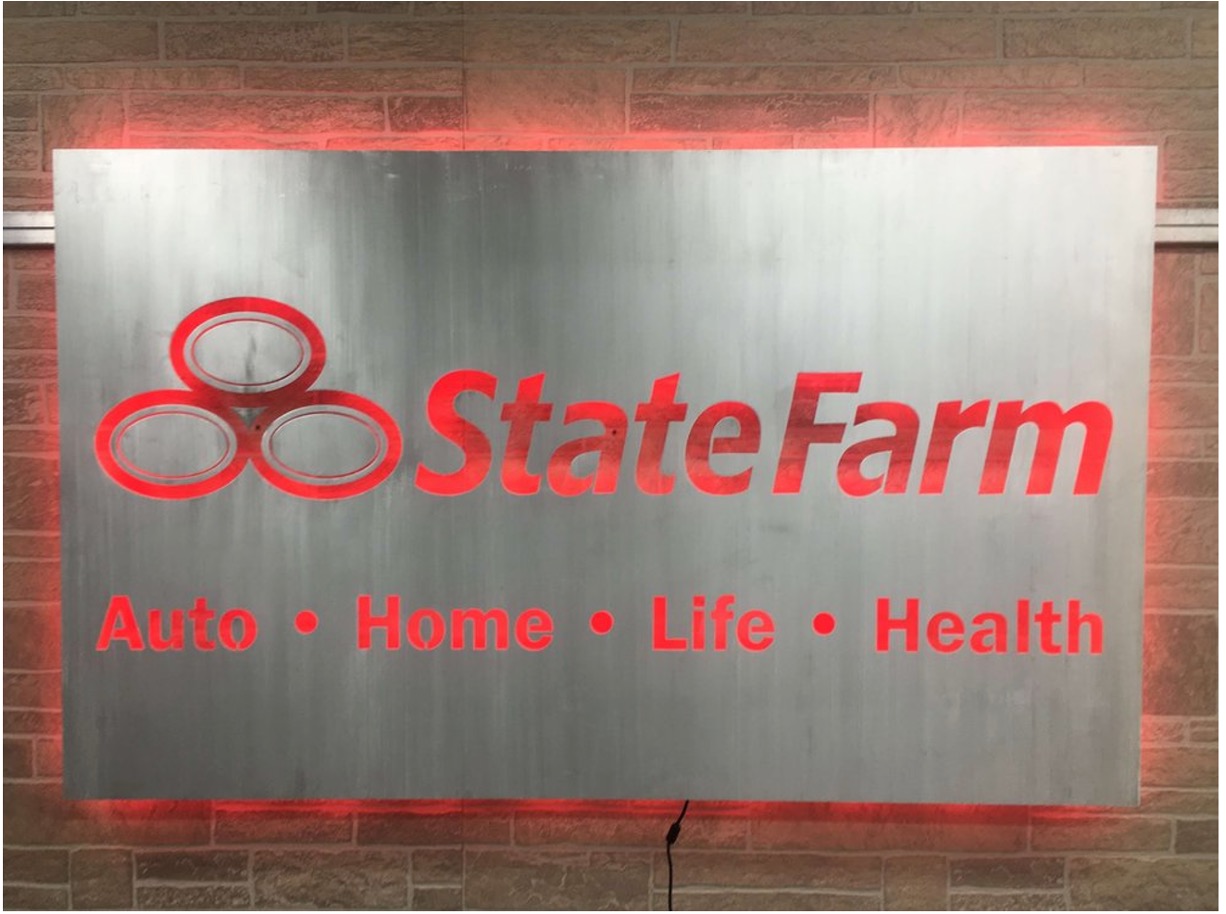 Metal sign with logo StateFarm