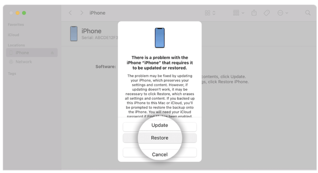  iTunes Restore iPhone to Remove Lock