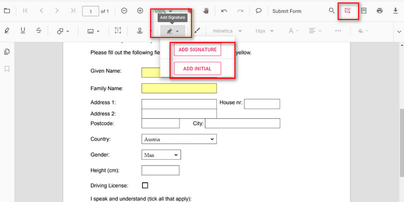 Add Signature to PDF with PDFgear Online Editor