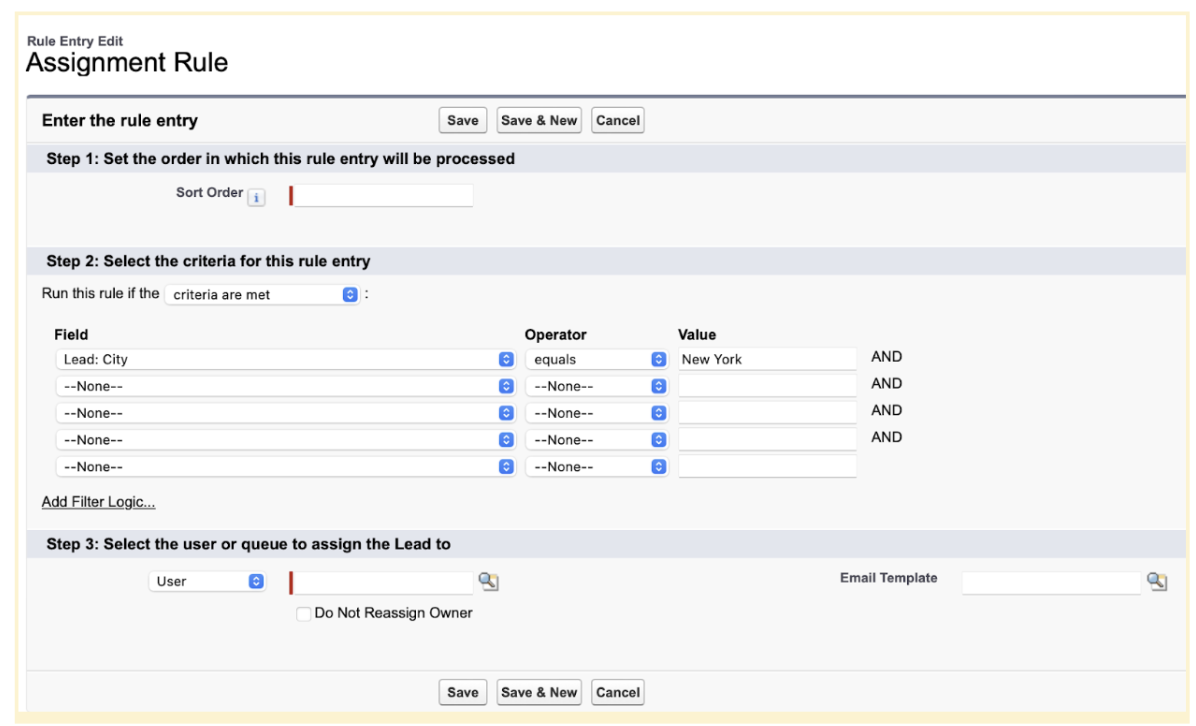 case owner (using assignment rule) salesforce