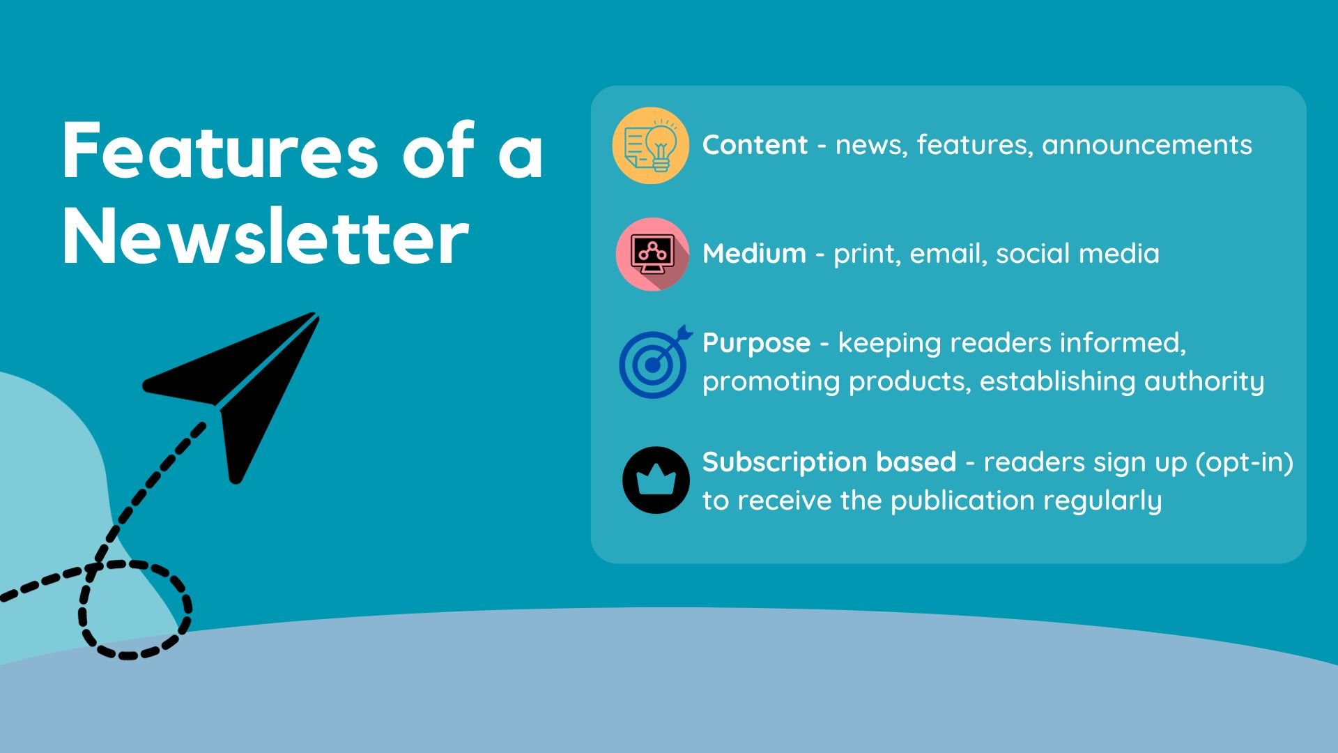 Image showing the key features of a newsletter
