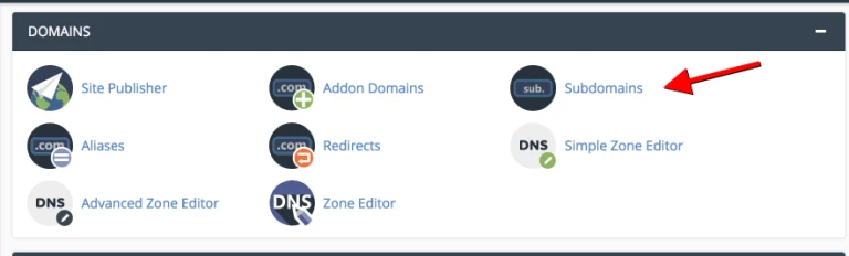 Subdomain option in cPanel