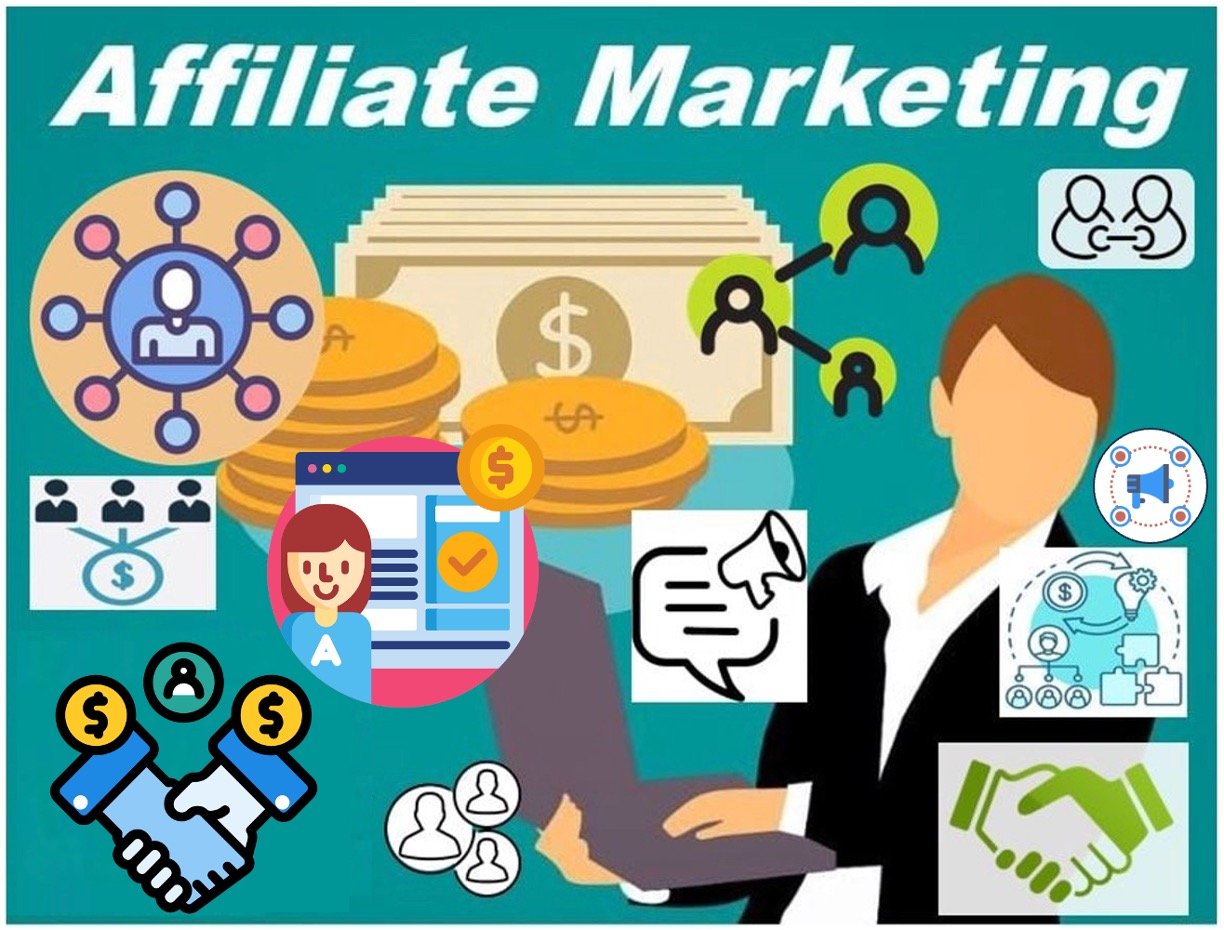 Lots of drawings depicting Affiliate Marketing