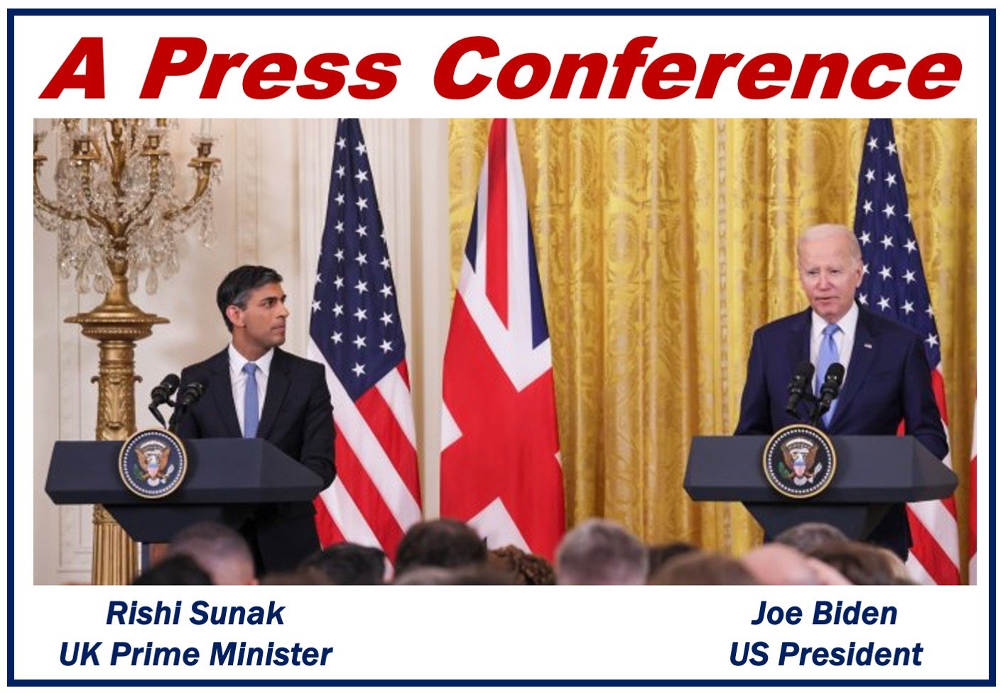 Photo of US President Joe Biden and UK Prime Minister Rishi Sunak at a press conference.