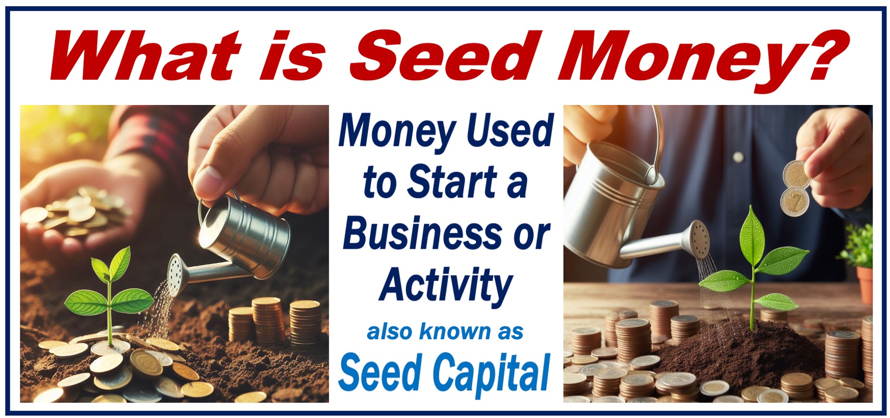 Two images depicting Seed Money - a.k.a. Seed Capital