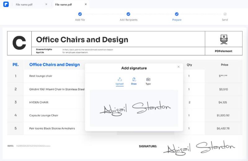 pdfelement electronic signature