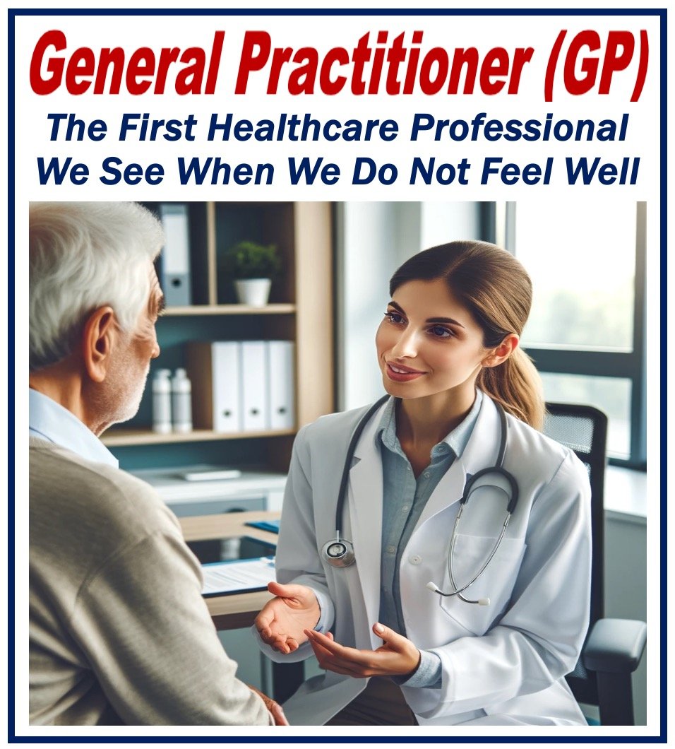 A general practitioner or GP talking to her patient
