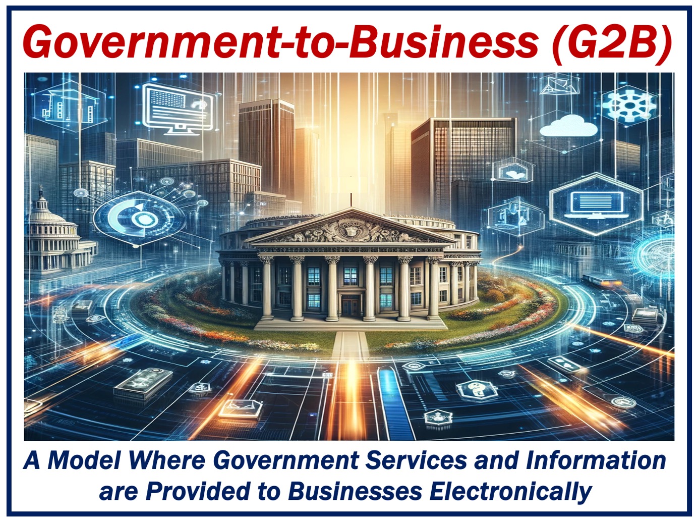 An image depicting Government-to-Business (G2B) plus a written definition.