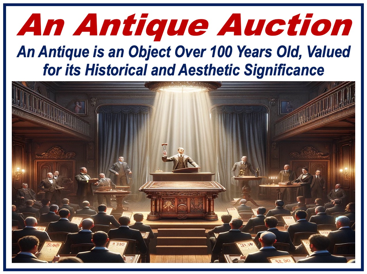 Image of an antique auction in progress