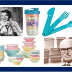 Tupperware founder, marketing expert, and some products.