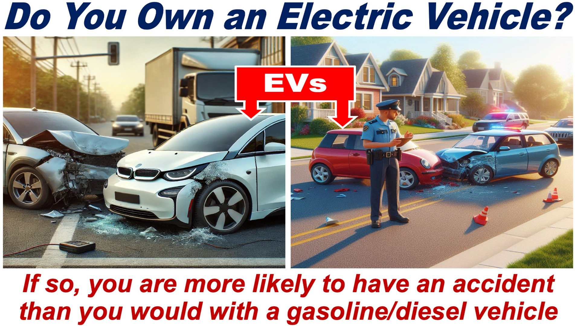 Two car accidents with EVs - article about accident risks.