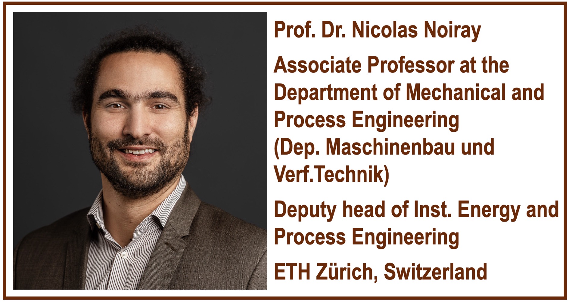 Image and bio of Prof. Dr. Nicolas Noiray.