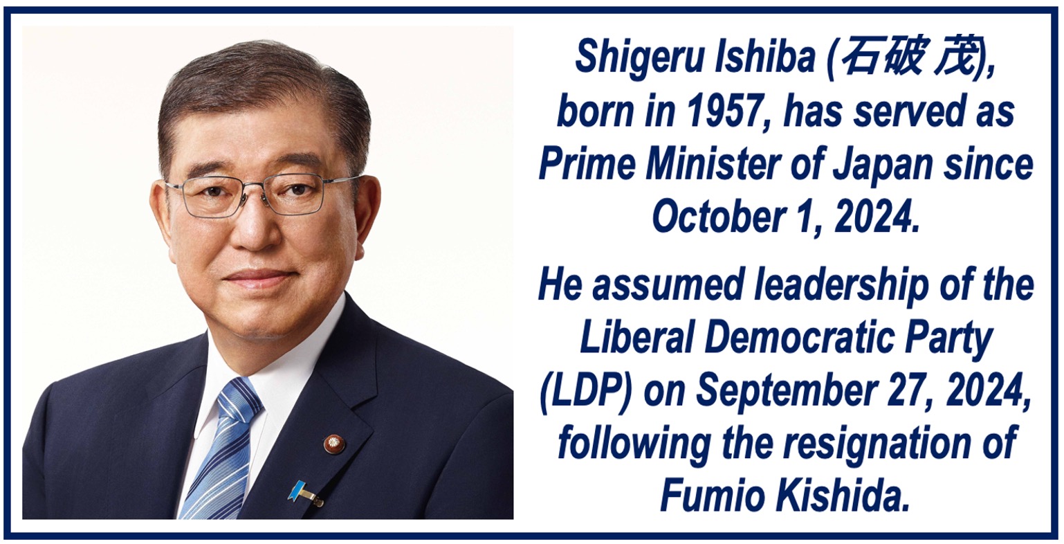 Photo and info about Shigeru Ishiba - Japan's Prime Minister