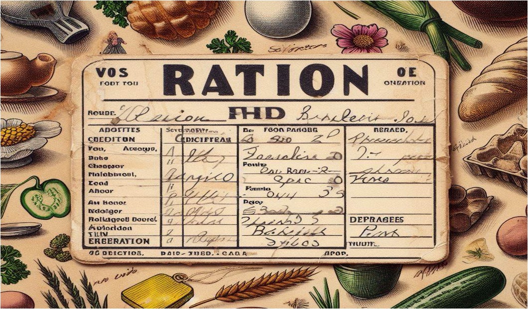 WWII Ration Card Drawing.