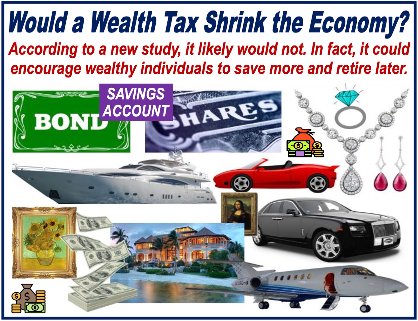 Many illustrations of wealth people's assets