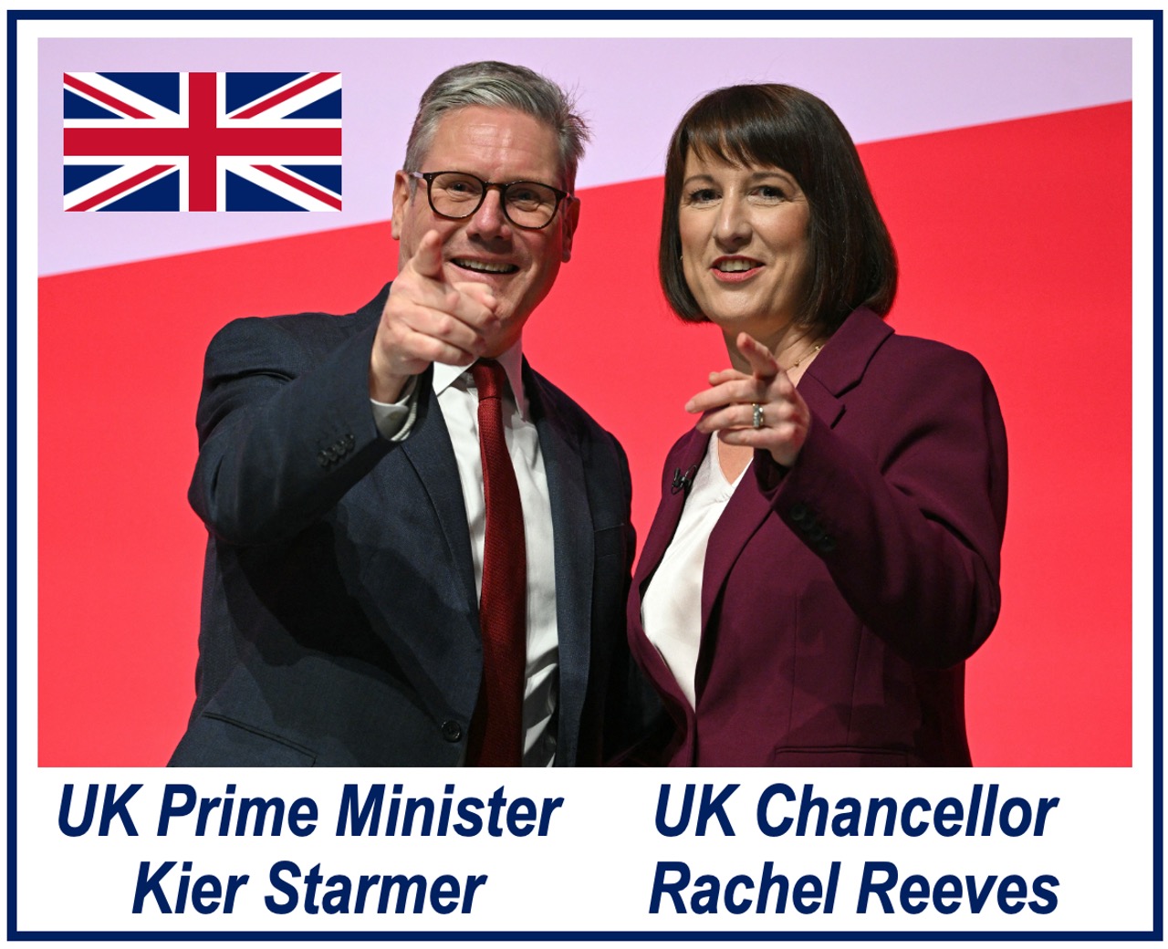 Photo of UK prime minister Kier Starmer and Chancellor Rachel Reeves.