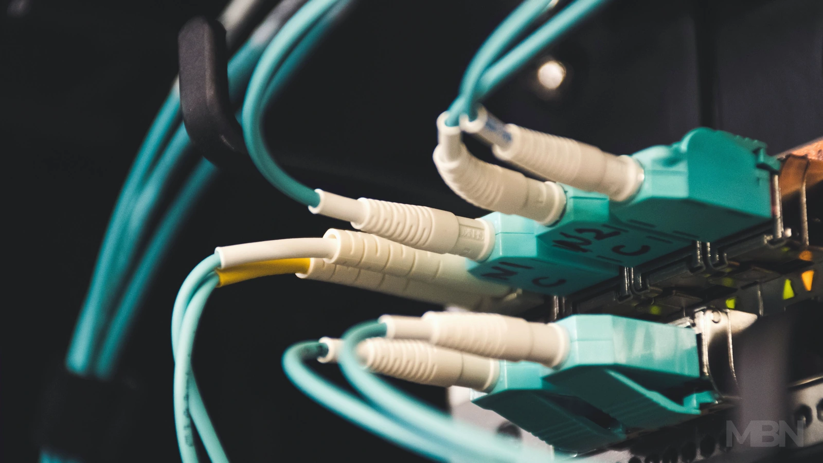 Fiber-optic connections, representing the communications market served by semiconductor-materials suppliers.